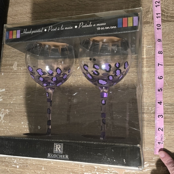 LOT of BUILT Oragami Collapsable Wine Tote +2 Hand Pinted Cheetah Wine Glasses - Picture 6 of 7